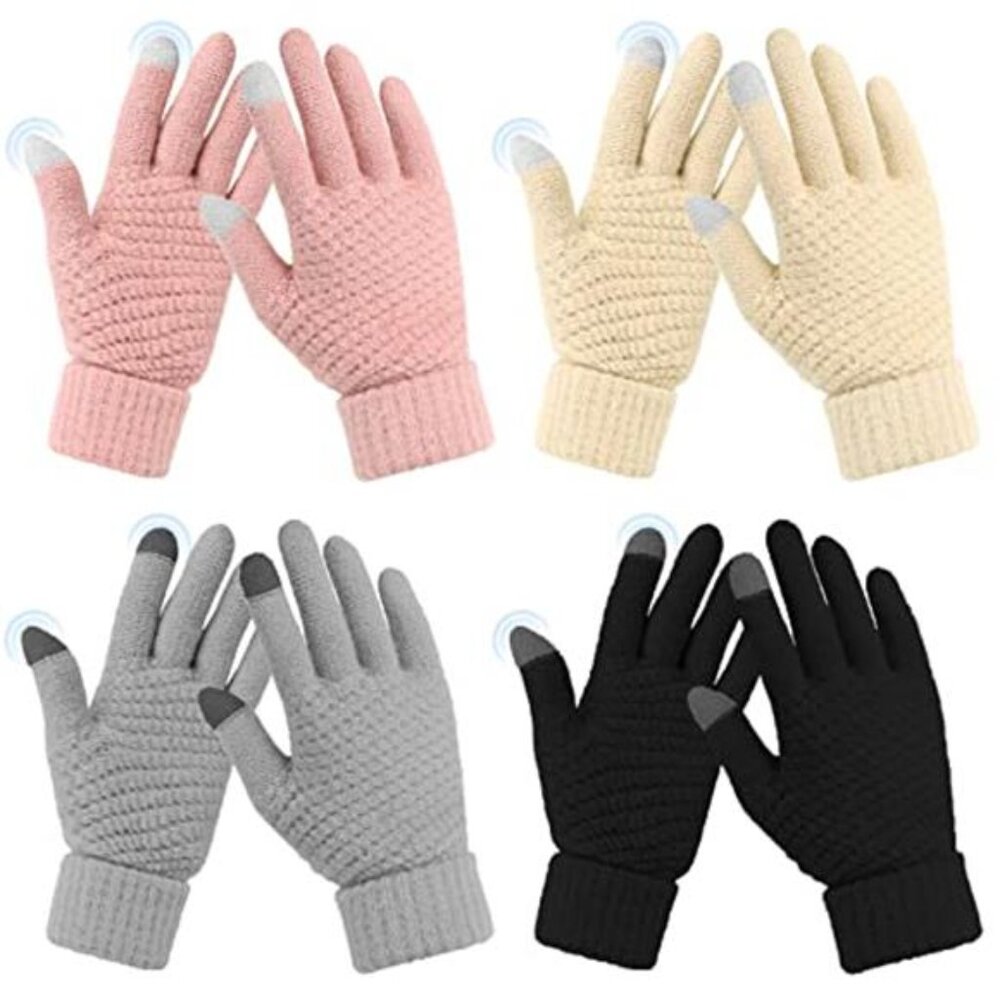 Womens Winter Touchscreen Gloves 4 Pack Knit Warm Cold Weather